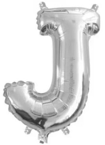 Silver Letter J Mini Foil Balloon