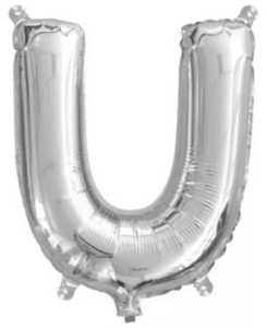 Silver Letter U Mini Foil Balloon