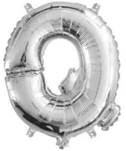 Foil Letter Banners Air Fill Only: Silver Letter Q Mini Foil Balloon