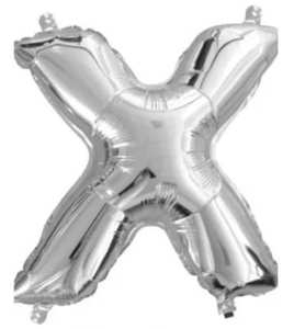 Silver Letter X Mini Foil Balloon