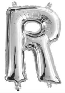 Foil Letter Banners Air Fill Only: Silver Letter R Mini Foil Balloon