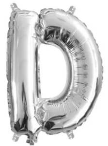 Foil Letter Banners Air Fill Only: Silver Letter D Mini Foil Balloon