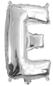 Foil Letter Banners Air Fill Only: Silver Letter E Mini Foil Balloon