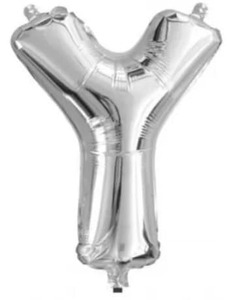 Foil Letter Banners Air Fill Only: Silver Letter Y Mini Foil Balloon