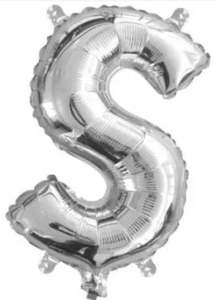 Foil Letter Banners Air Fill Only: Silver Letter S Mini Foil Balloon