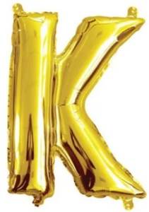 Foil Letter Banners Air Fill Only: Gold Letter K Foil Mini Balloon
