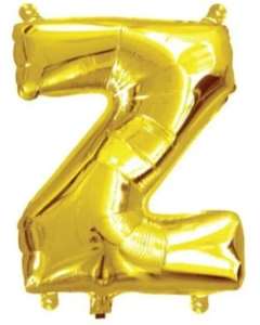 Foil Letter Banners Air Fill Only: Gold Letter Z Mini Foil Balloon
