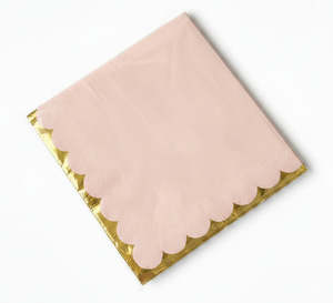 Napkins: Pastel Pink and Gold - Lunch Napkins 20pk