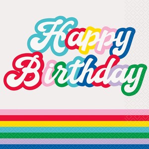 Napkins: Retro Happy Birthday Napkins 16pk