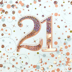 Napkins: Rose Gold 21st Sparkling Luncheon Napkins (16)