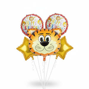 Jungle Safari Birthday Party Foil Balloon Bouquet (5pcs)