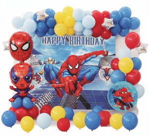 Kits: Happy Birthday Spiderman Balloon Set 47pk