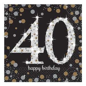 Sparkling Celebration 40th Beverage Napkins (16)