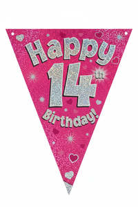 Happy 14th Pink Birthday Bunting