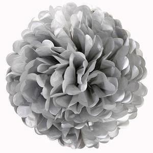 Puff Balls Honeycomb: Tissue Paper Pom Pom 40cm - Silver