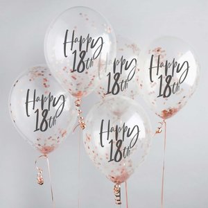 Confetti: Happy 18th Milestone Confetti Balloons 5pk