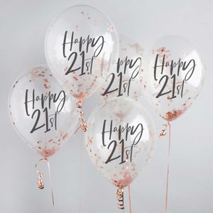 Confetti: Happy 21st Milestone Confetti Balloons 5pk