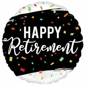 Other Messages: Foil Balloon 18" Happy Retirement - Confetti