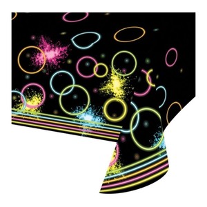 Table Covers: Glow Theme Party Plastic Tablecover 137 x 259cm