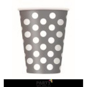 Plastic Paper Cups: Silver  Dot Paper Cups (6)