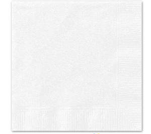 White Value Beverage Napkins 20pk