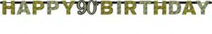 Banners: Happy 90th Birthday Prismatic Letter Banner