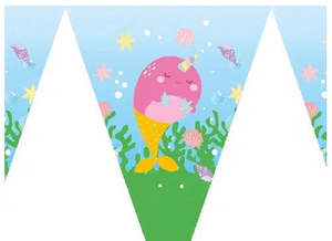 Narwhal Birthday Pennant Banner 10 Flags