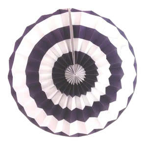 Purple and White Paper Fan (8inch)