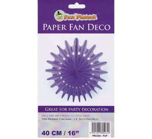 Fans: Purple Paper Fan Deco - 40cm
