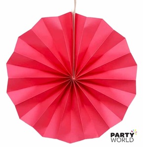 Hot Pink Paper Fan 8inch (21cm)