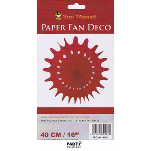 Fans: Red Paper Fan 16inch (40cm)