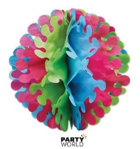 Puff Balls Honeycomb: Tissue Flutter Ball Multicoloured - Pink, Green, Blue    36cm