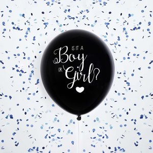 Baby Shower Black Gender Reveal 45cm Latex Balloon - Blue