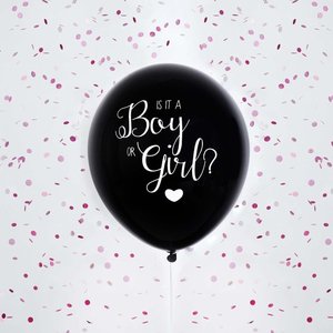 Baby Shower Black Gender Reveal 45cm Latex Balloon - Pink