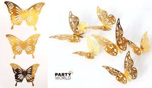 Products: Butterfly Gold Foil Hollow Stickers (12)