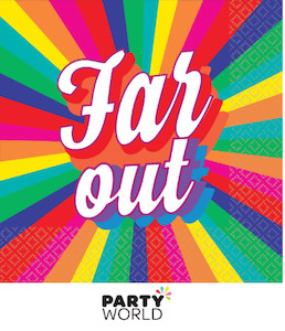 Products: 70’s Good Vibes Far Out Beverage Napkins (16pk)