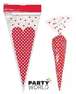 Heart Cellophane Cone Bag (20)
