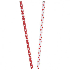 Products: Red and White Heart Straws