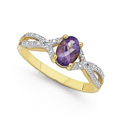 Products: 9ct Amethyst & Diamond Ring
