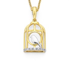 Products: 9ct Gold Diamond Set Bird Cage Pendant