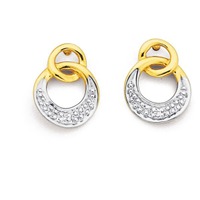 Jewellery: 9ct diamond circle earrings