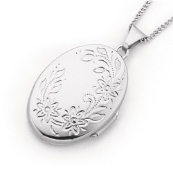 Sterling silver 26mm oval locket