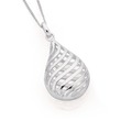 Products: Sterling silver striped teardrop pendant