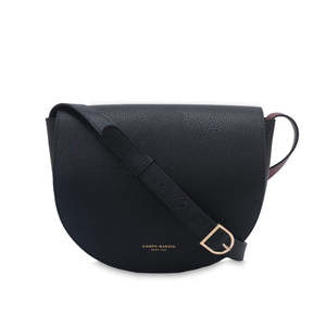 Bags: CM - Christina Saddle Bag - Black w Burgundy