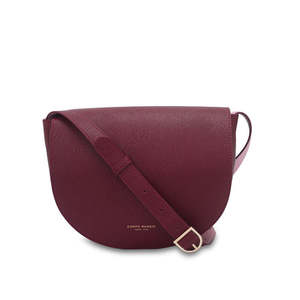 Bags: CM - Christina Saddle Bag - Burgundy w Pink