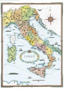Instituto Fotocromo Italiano: Poster - Modern Italy Map