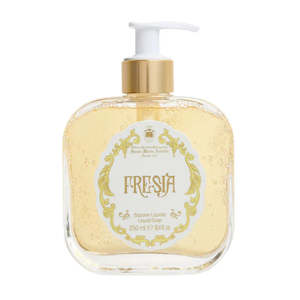 Body And Bath: 1221 Freesia - Liquid Soap - Glass Pump Bottle