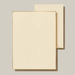 Writing Paper - Crane - Ecru with Gold Border Half Sheet