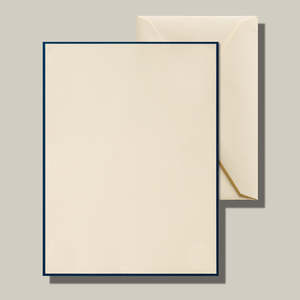 Writing Paper: Writing Paper - Crane - Navy Border on Ecru Paper
