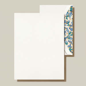 Writing Paper: Writing Paper - Crane - Blue Florentine - Pearl White